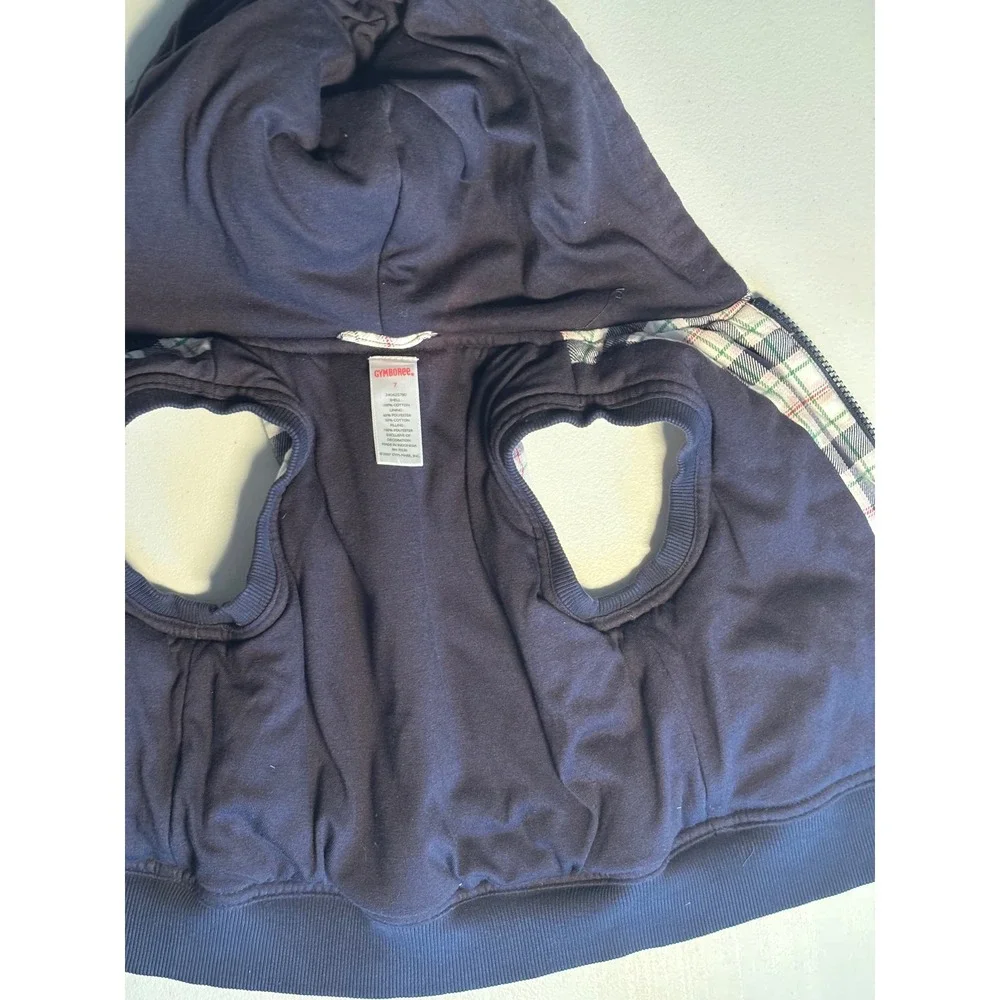 Gymboree Kids‎ Girls Plaid Hooded Vest Size 7 Full Zip Sleeveless Top EUC